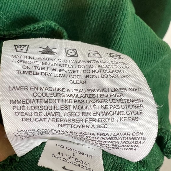 Nike Track Jacket Swoosh Logo Sportswear Full Zip Mock Neck Green Long Sleeve L - Picture 7 of 10